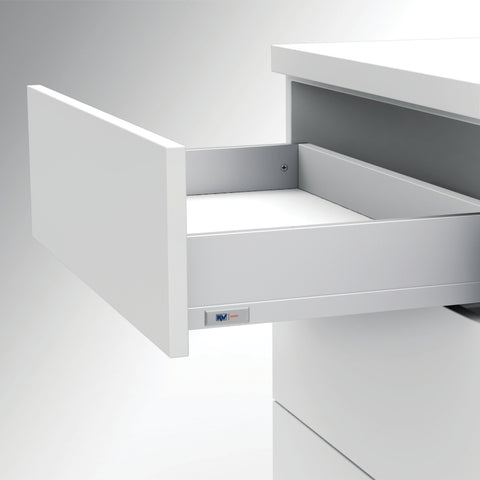 KVSDBB 7551 WH Flowbox drawer box installed in cabinetry, supplementary installation view