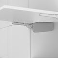 KVSL B GR Solo-Mech lift system installed in cabinetry, Gray, full-bleed supplementary installation view