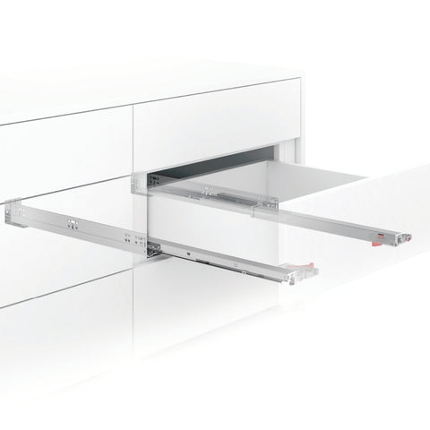 KVSUMB 900 Series Smart Slide Full Fit Power undermount slides installed in cabinetry