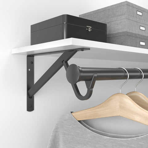 0495 Heavy-Duty Slide‑Thru™ Shelf and Rod Bracket with 3" Hook