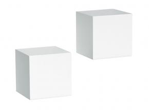 0129-5WT2 Floating Wood Cubes, White Finish