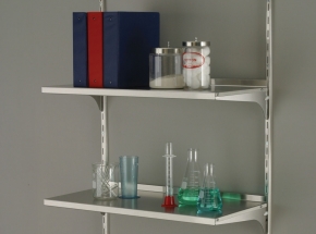 Shelving System with 87/186/187 Series Anochrome Finish Steel Standards and Brackets